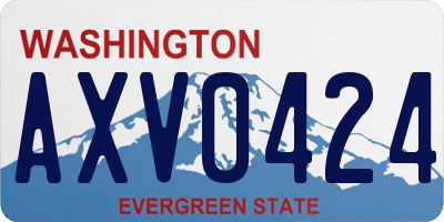 WA license plate AXV0424