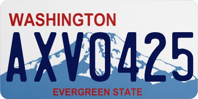 WA license plate AXV0425