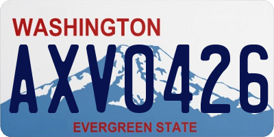 WA license plate AXV0426