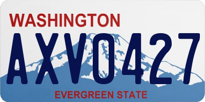 WA license plate AXV0427