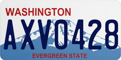 WA license plate AXV0428