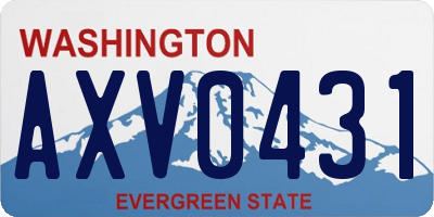 WA license plate AXV0431