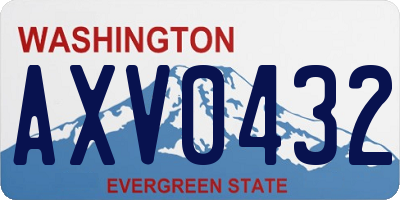 WA license plate AXV0432
