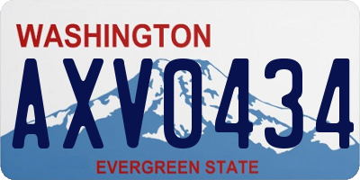 WA license plate AXV0434
