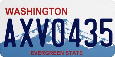 WA license plate AXV0435