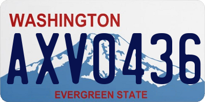 WA license plate AXV0436