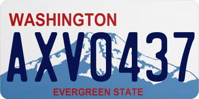 WA license plate AXV0437