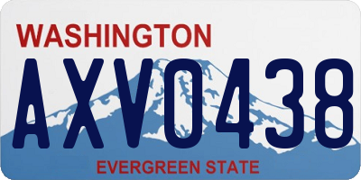 WA license plate AXV0438