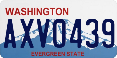 WA license plate AXV0439