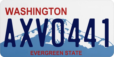 WA license plate AXV0441