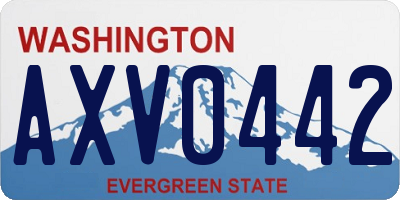 WA license plate AXV0442