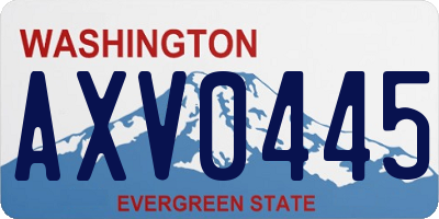 WA license plate AXV0445