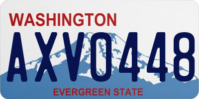 WA license plate AXV0448