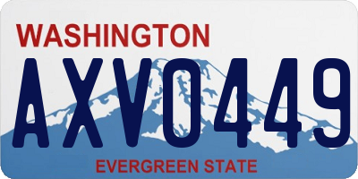 WA license plate AXV0449