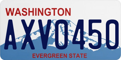 WA license plate AXV0450