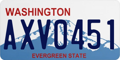 WA license plate AXV0451