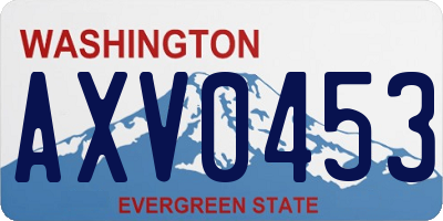 WA license plate AXV0453