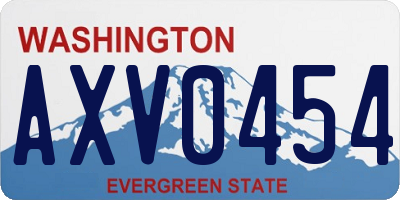 WA license plate AXV0454