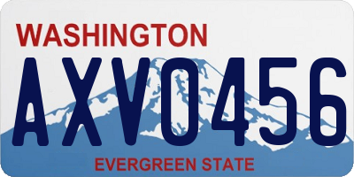 WA license plate AXV0456