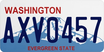 WA license plate AXV0457