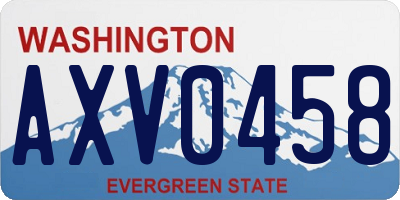 WA license plate AXV0458