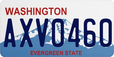 WA license plate AXV0460
