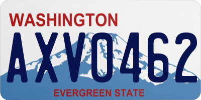 WA license plate AXV0462
