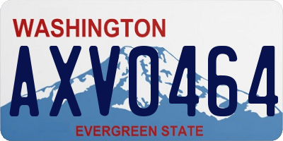 WA license plate AXV0464