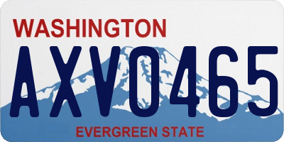 WA license plate AXV0465
