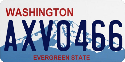 WA license plate AXV0466