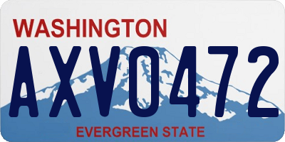 WA license plate AXV0472