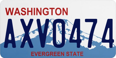 WA license plate AXV0474