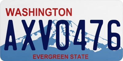 WA license plate AXV0476