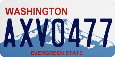 WA license plate AXV0477