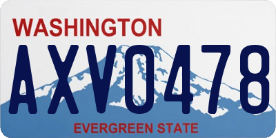 WA license plate AXV0478