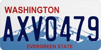 WA license plate AXV0479