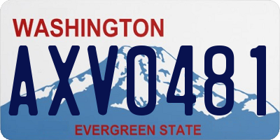 WA license plate AXV0481