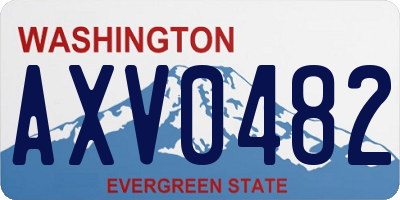 WA license plate AXV0482