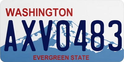 WA license plate AXV0483