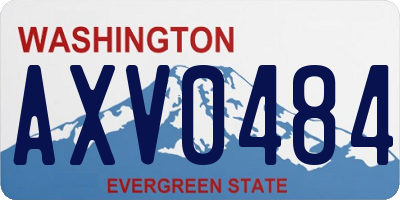 WA license plate AXV0484