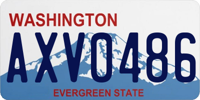 WA license plate AXV0486