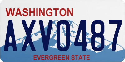 WA license plate AXV0487