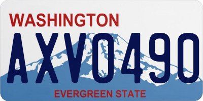 WA license plate AXV0490