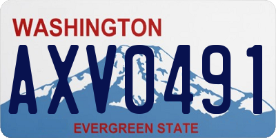 WA license plate AXV0491