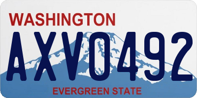 WA license plate AXV0492