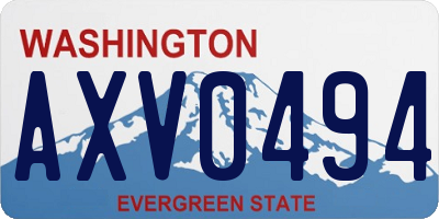 WA license plate AXV0494