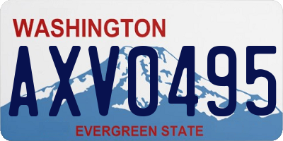 WA license plate AXV0495