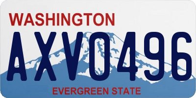 WA license plate AXV0496