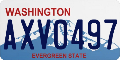 WA license plate AXV0497