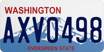 WA license plate AXV0498